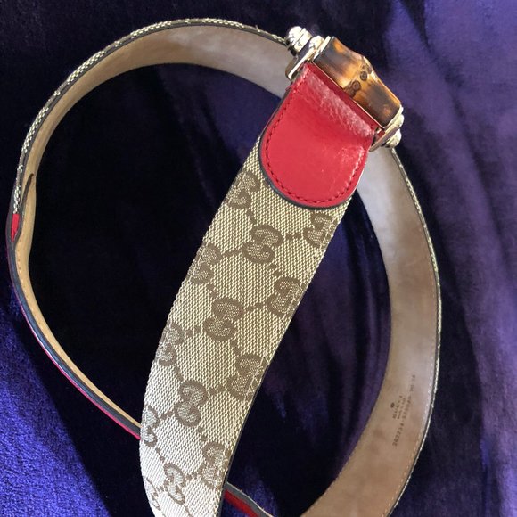 AUTHENTIC Gucci Original Canvas Leather Belt: Size M/L - Picture 5 of 11